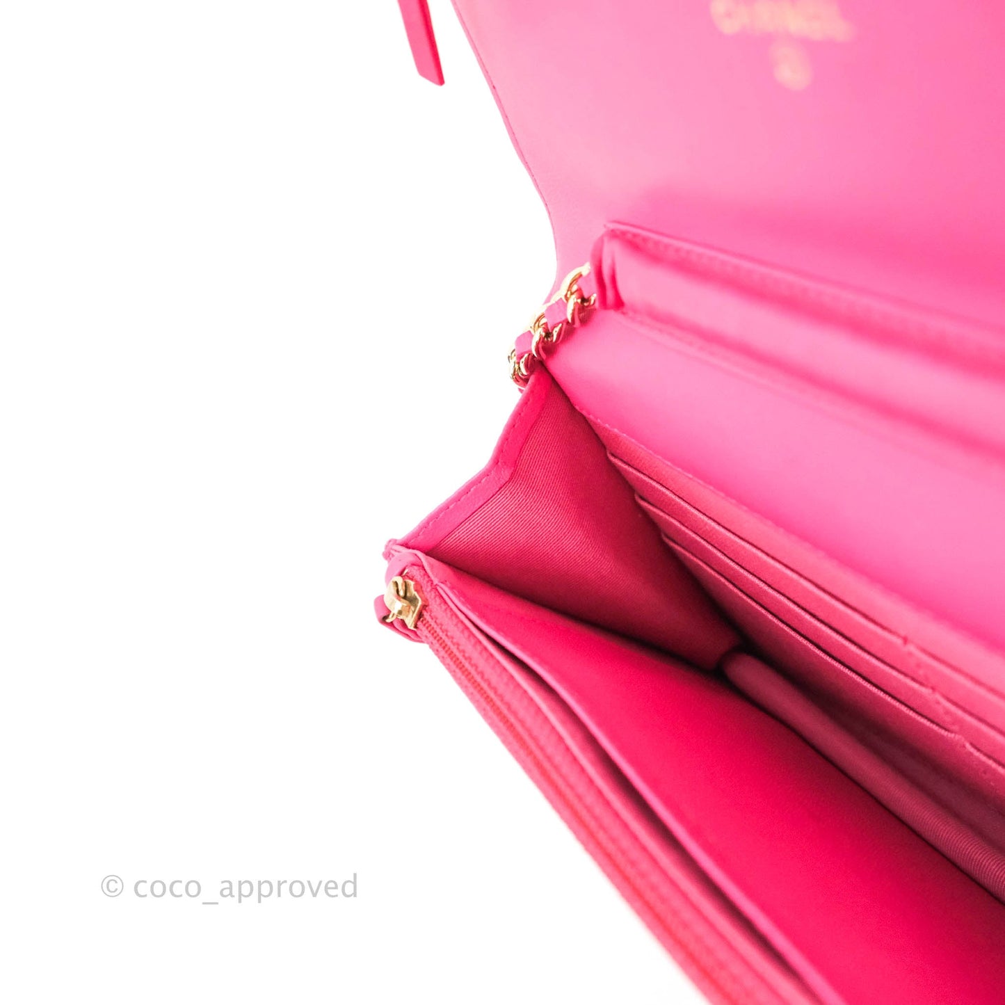 Chanel Quilted Wallet on Chain WOC Pink Lambskin Gold Hardware