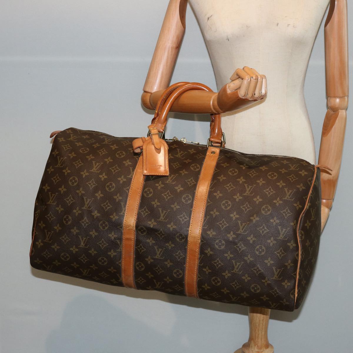 LOUIS VUITTON Monogram Keepall 55 Boston Bag M41424 LV 75792