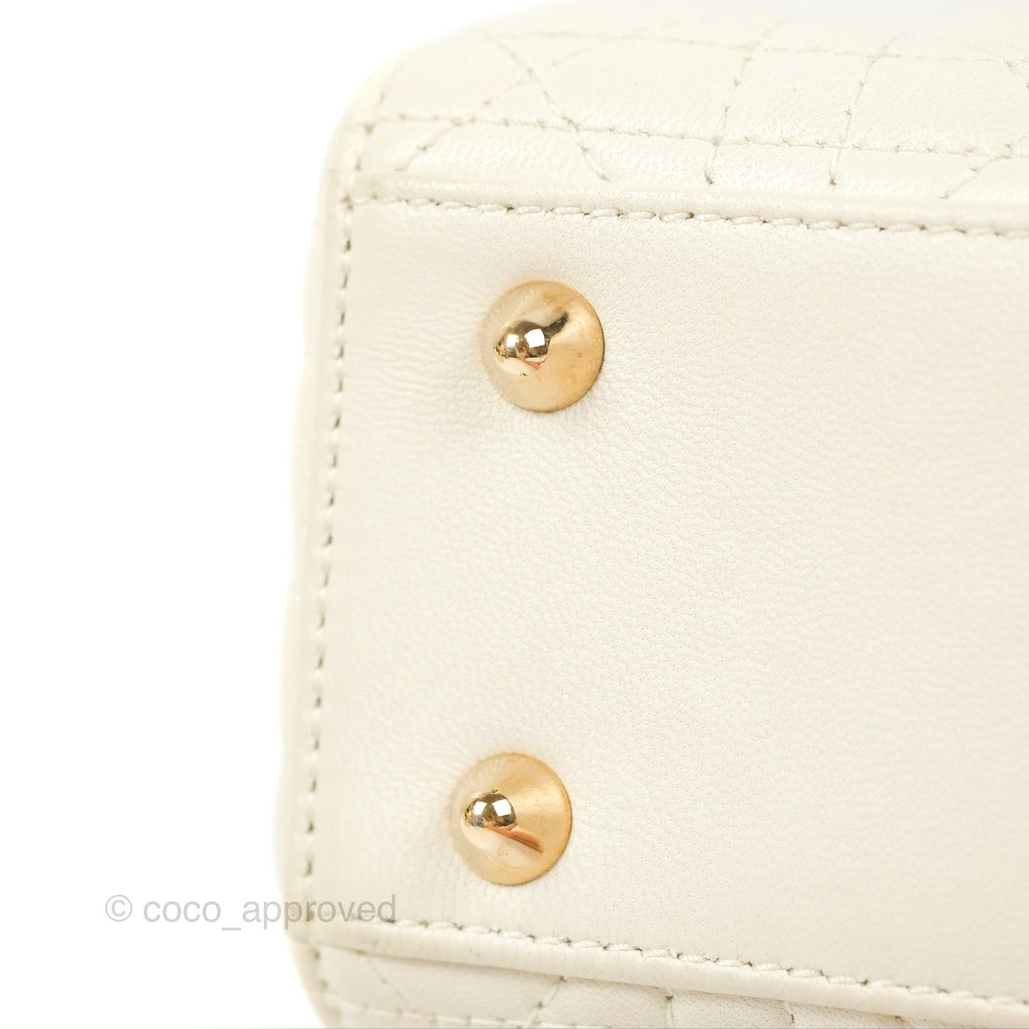 Christian Dior My ABCDior Lady Dior Bag Cannage Lambskin White Gold Hardware