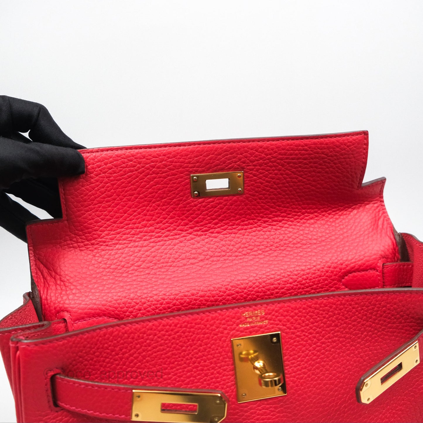 Hermès Kelly 28 Retourne Rouge Tomate S5 Clemence Gold Hardware