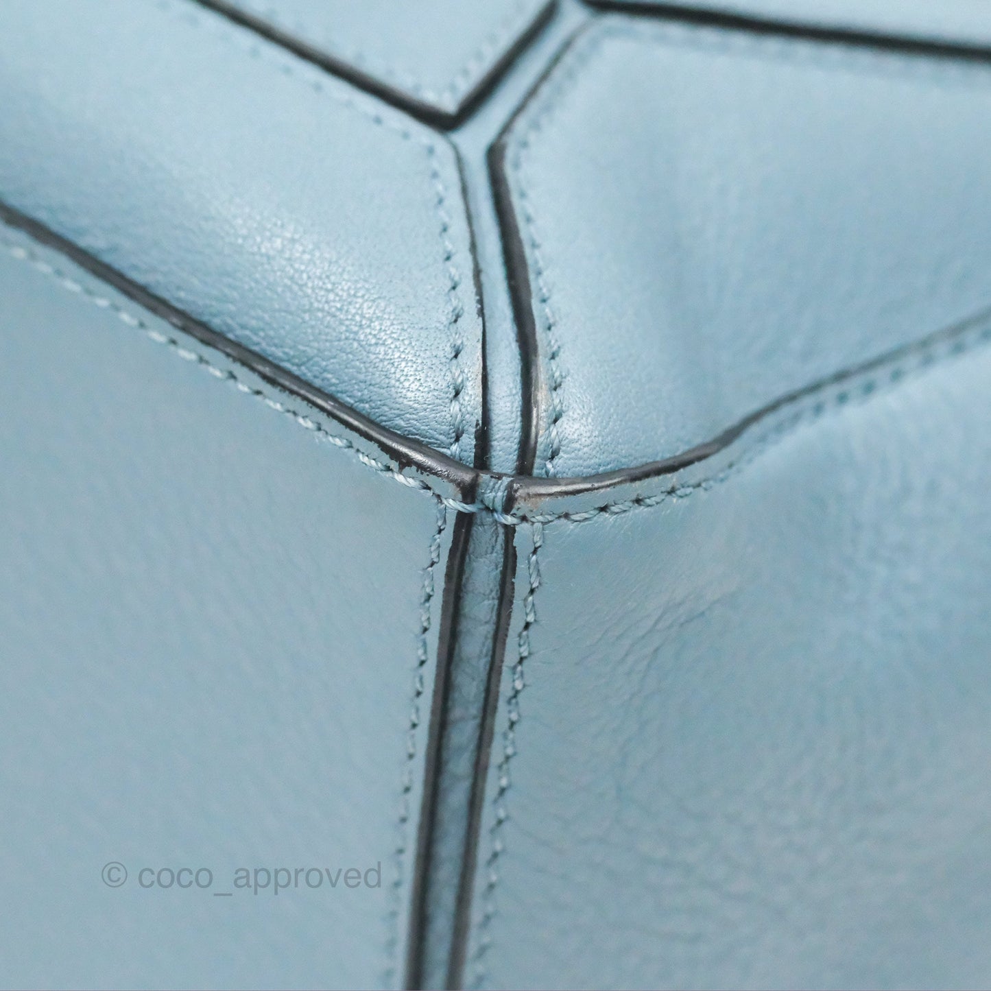 Loewe Small Puzzle Bag Stone Blue Calfskin Gold Hardware