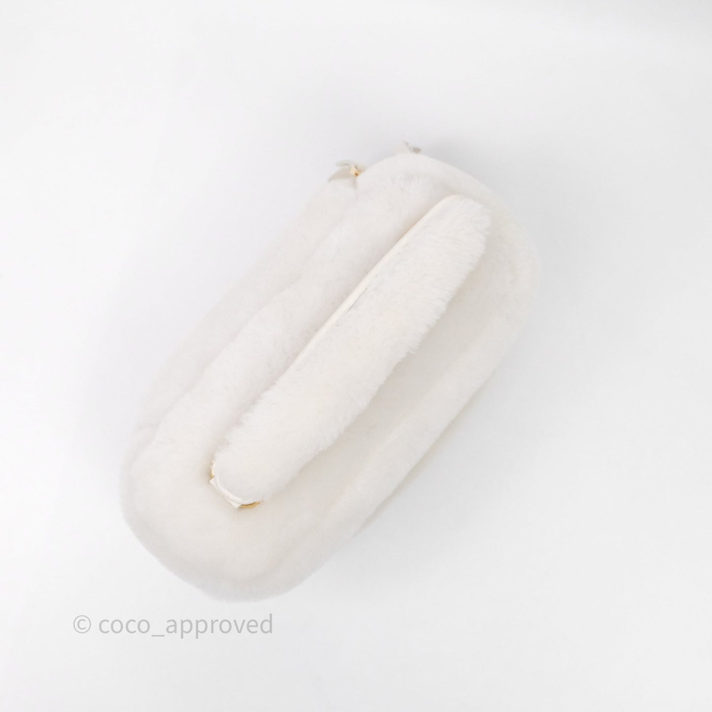 Miu Miu Shearling Vanity Case White Gold Hardware