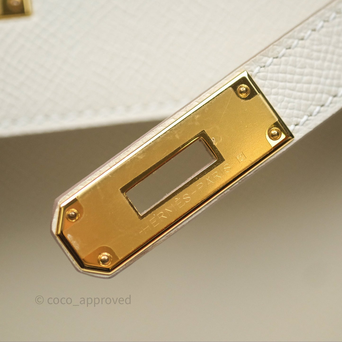 Hermès Kelly 28 Sellier Craie 10 Epsom Gold Hardware