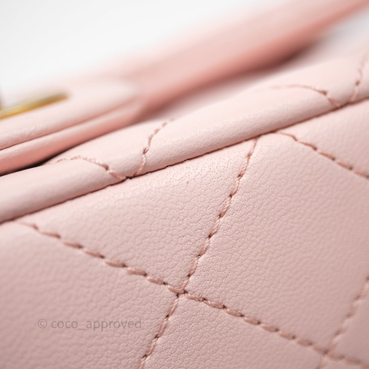 Chanel Mini Rectangular Pearl Crush Baby Pink Lambskin Aged Gold Hardware