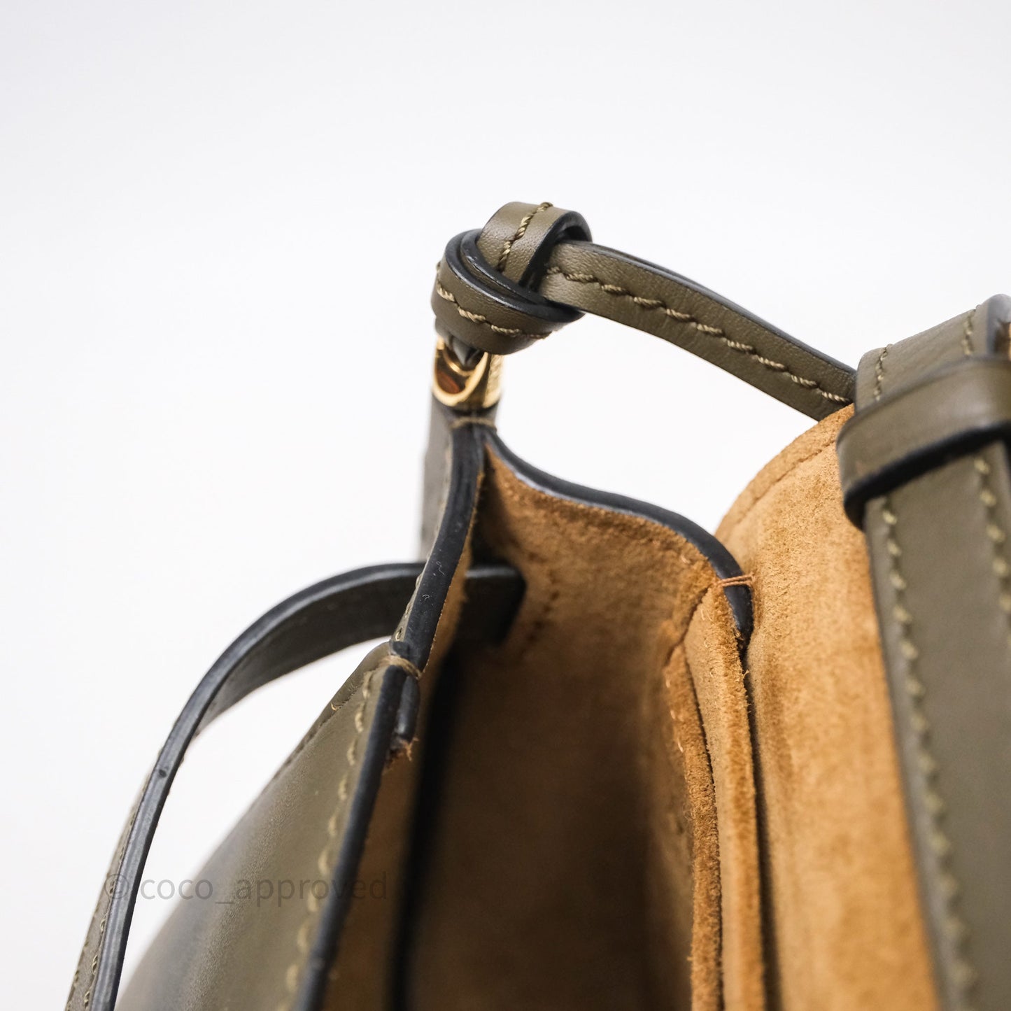 Loewe Mini Gate Dual Bag Soft Calfskin & Jacquard Strap Autumn Green