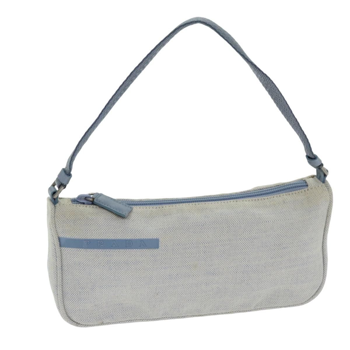 Luxury PradaAccessory Pouch Canvas Light Blue 75801