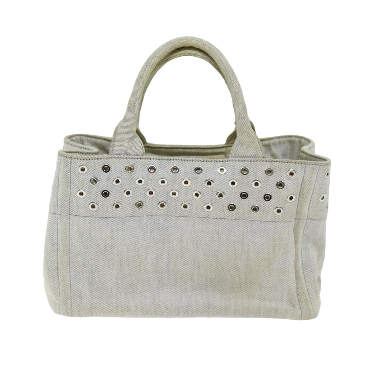 Luxury PradaCanapa PM Hand Bag Canvas White 75821