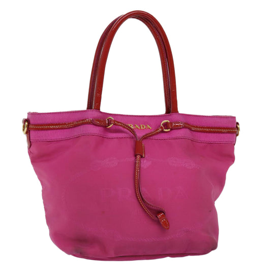 Luxury PradaHand Bag Nylon Pink Red 75823