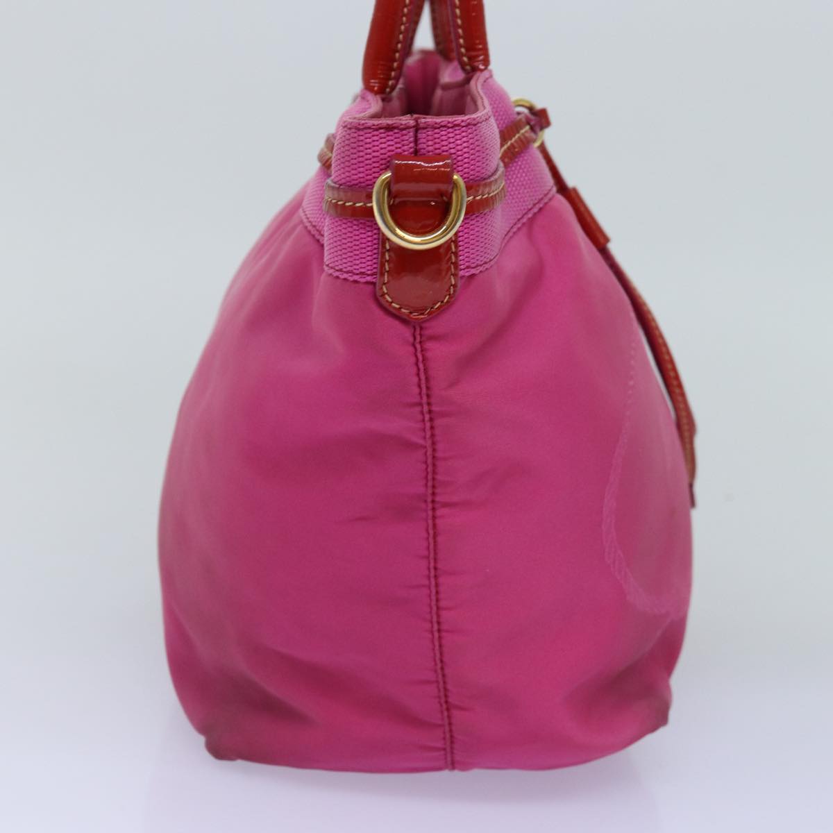Luxury PradaHand Bag Nylon Pink Red 75823