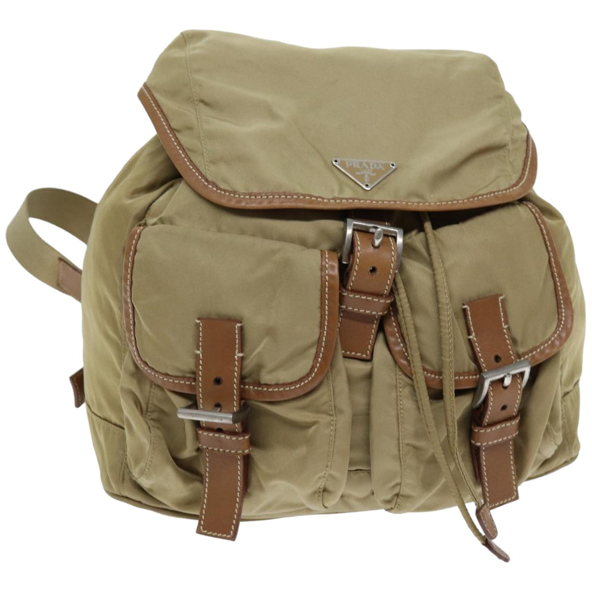 Luxury PradaBackpack Nylon Beige 75828