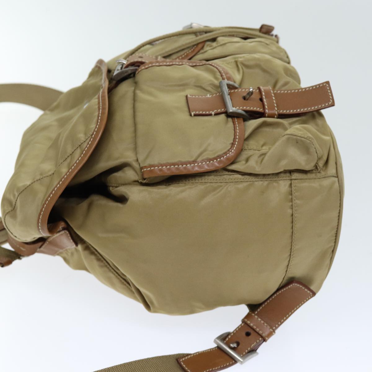 Luxury PradaBackpack Nylon Beige 75828