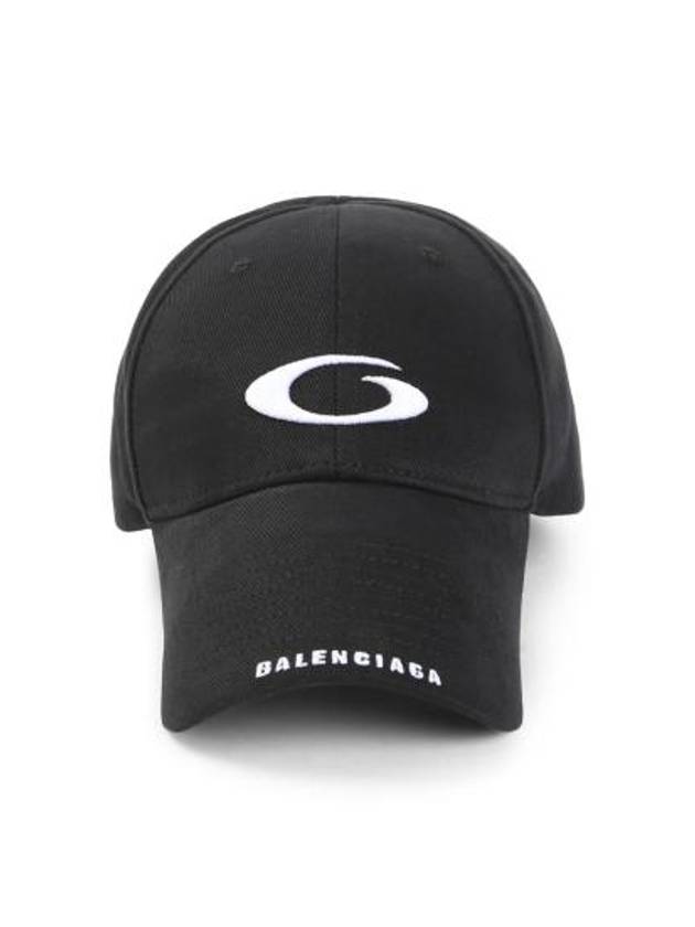 Luxury Balenciaga Embroidered Icon Logo Ball Cap Black