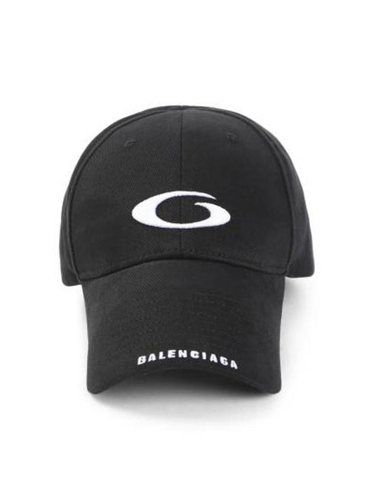 Luxury Balenciaga Embroidered Icon Logo Ball Cap Black
