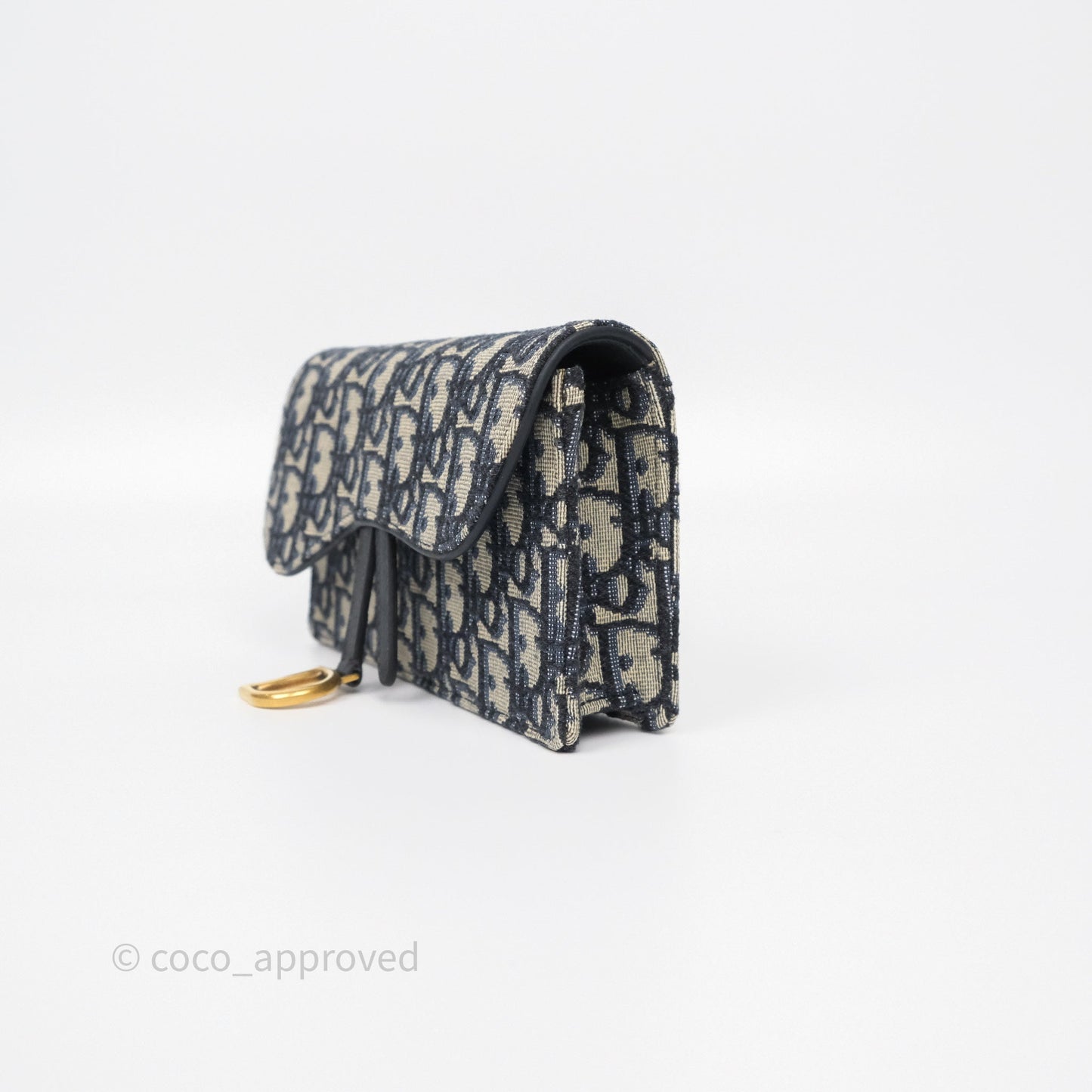Christian Dior Blue Dior Oblique Jacquard Saddle Belt Pouch