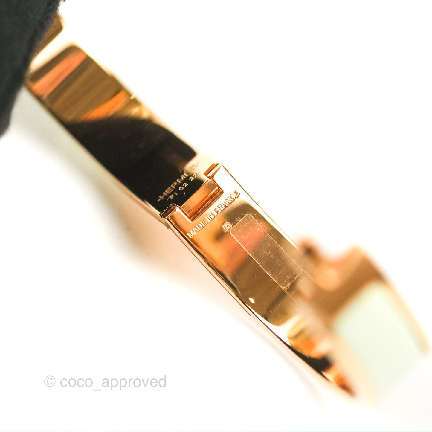 Hermès Clic H Bracelet Vert Fizz Rose Gold Hardware PM