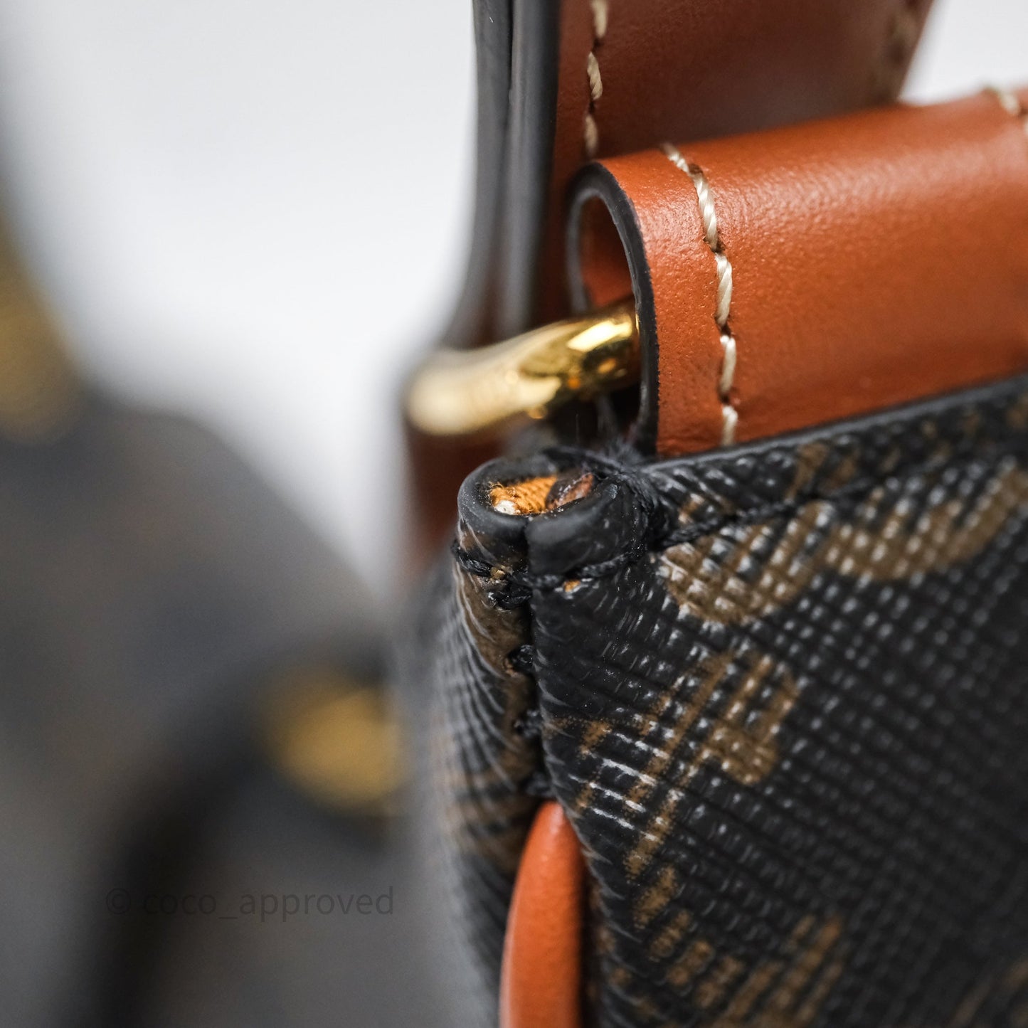 Celine Medium Ava Triomphe Bag Triomphe Canvas Tan Calfskin