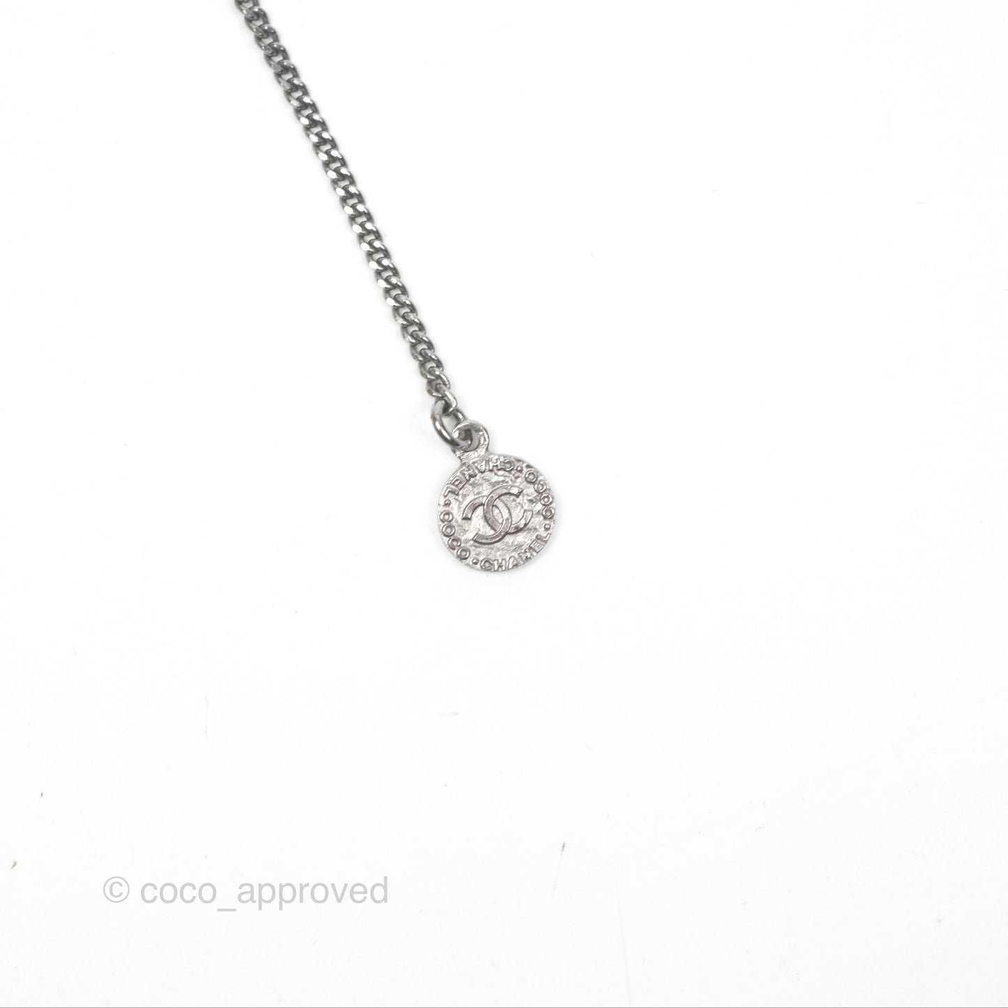 Chanel Chain CC Necklace Gun Metal Tone 14C
