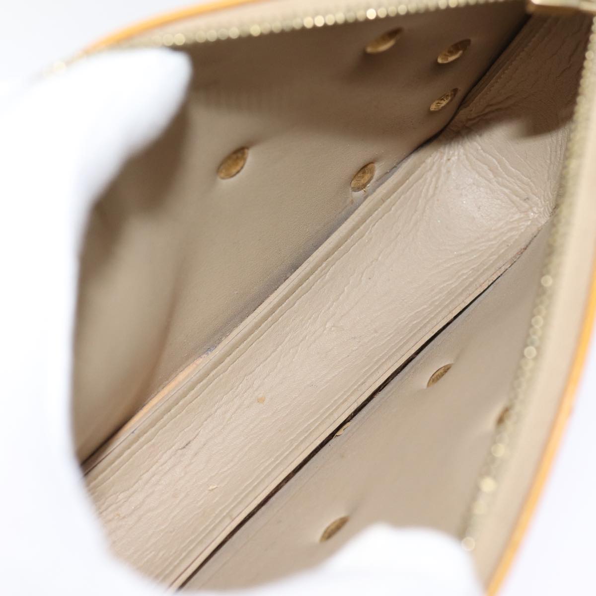 LOUIS VUITTON Monogram Vernis Lexington Pouch Flower Beige M92246 LV 75873