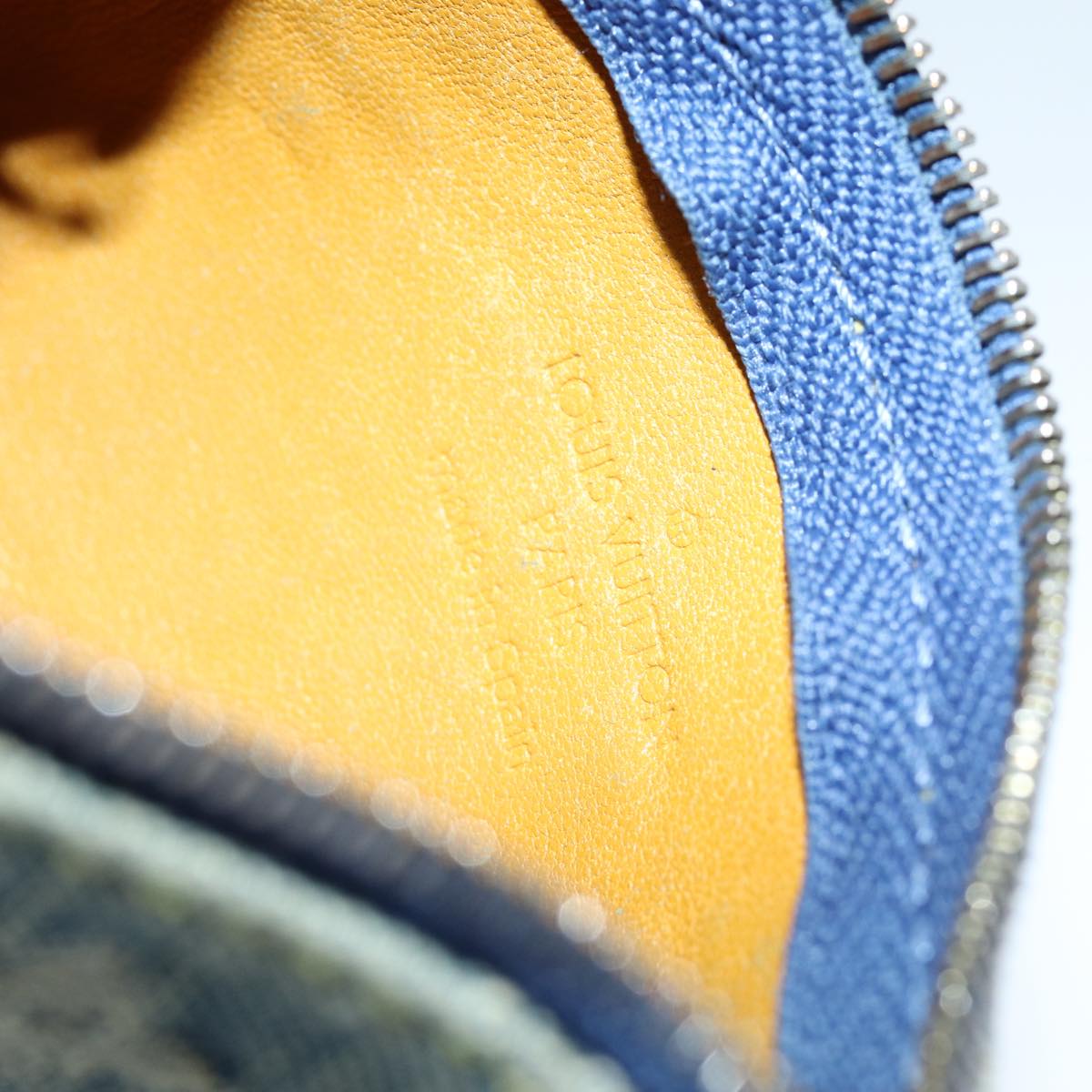 LOUIS VUITTON Monogram Denim Pochette Cles Coin Purse Blue M95343 LV 75876