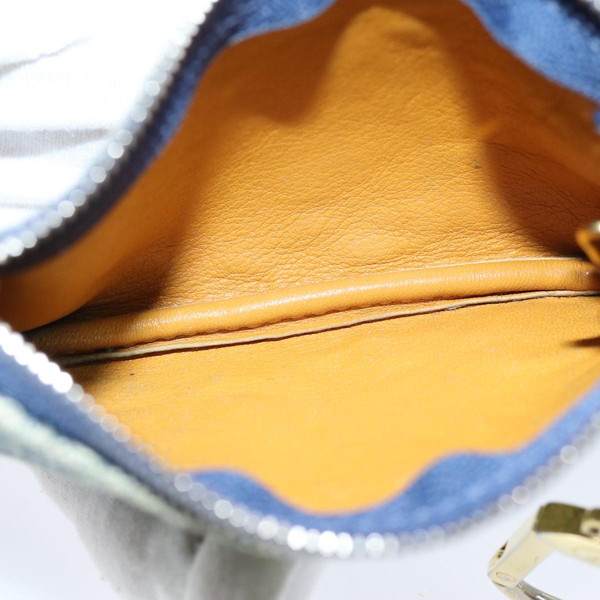 LOUIS VUITTON Monogram Denim Pochette Cles Coin Purse Blue M95343 LV 75876