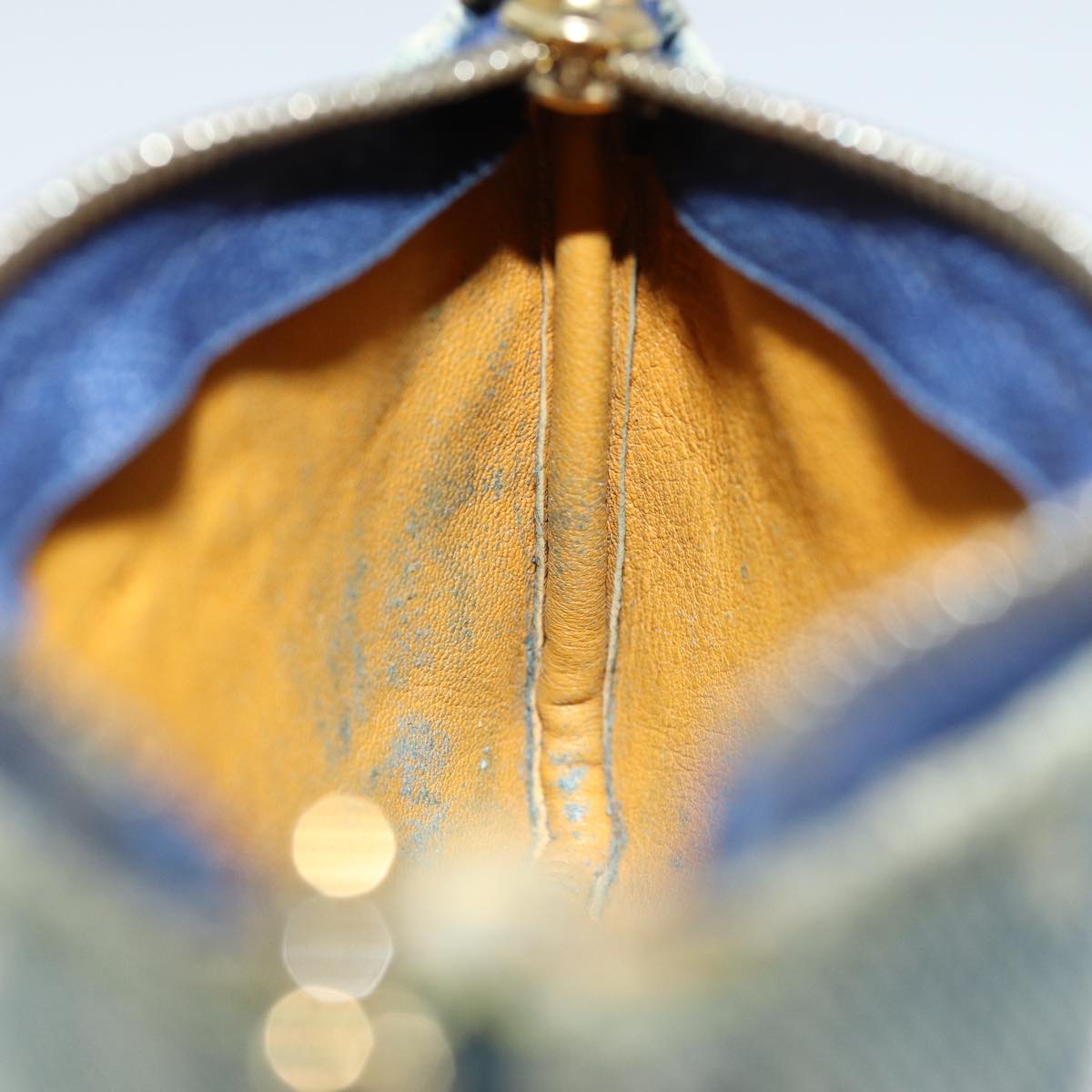 LOUIS VUITTON Monogram Denim Pochette Cles Coin Purse Blue M95343 LV 75876