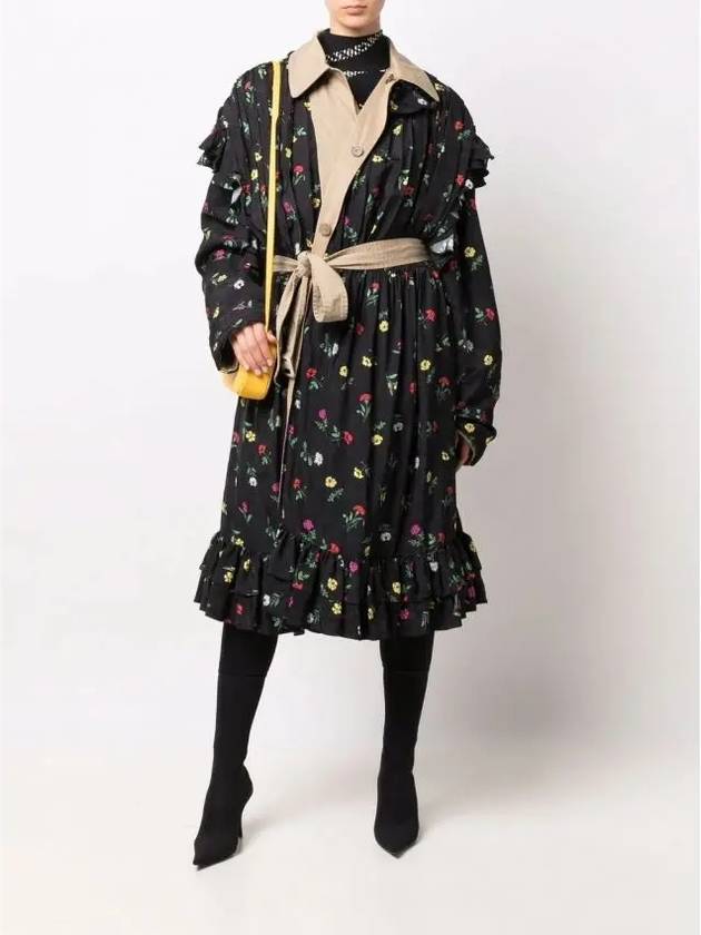 Luxury Balenciaga WoMen's Reversible Belt Trench Coat Black