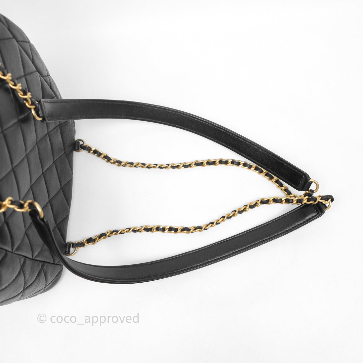 Chanel Backpack Black Calfskin Aged Gold Hardware