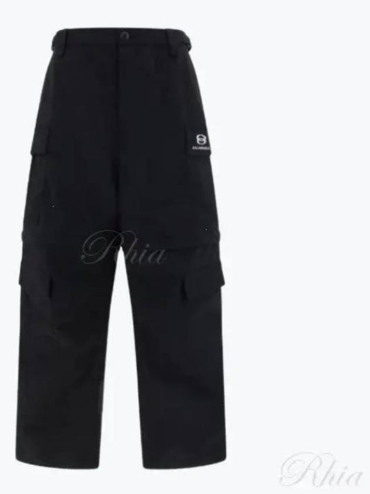 Luxury Balenciaga Unity Sports Icon Cargo Straight Pants Black