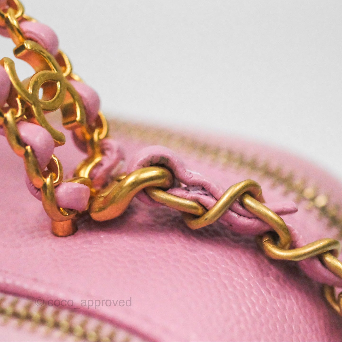 Chanel Caviar Quilted Pick Me Up Small Vanity Case Light Pink