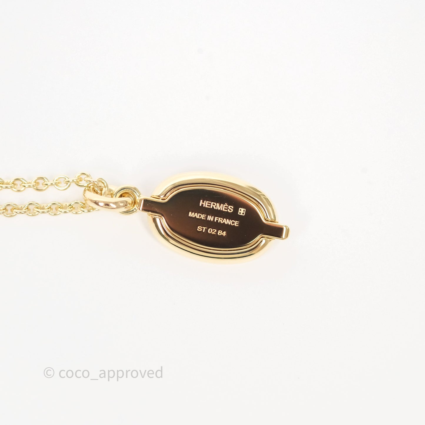 Hermes Mini Maillon Pendant Necklace PM Rose Candeur