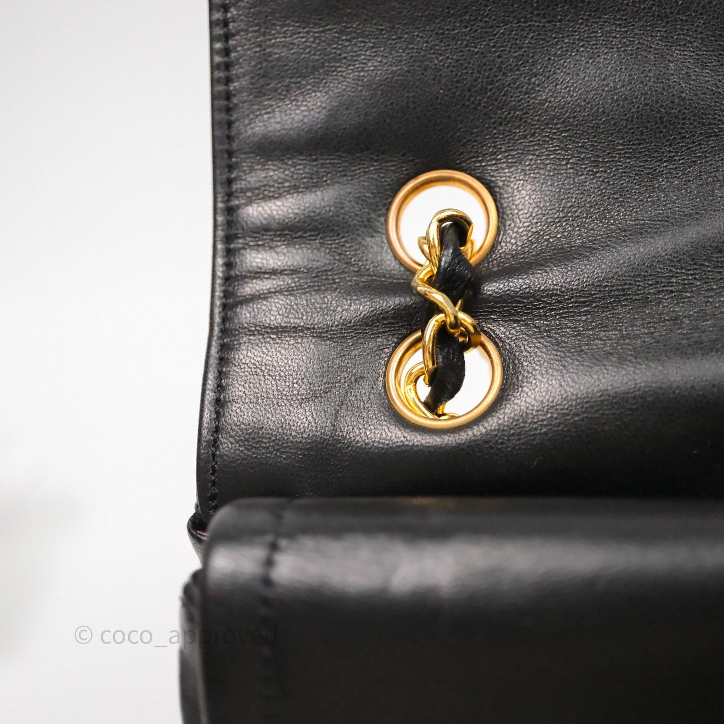 Chanel Quilted Vintage Flap Bag Lambskin Black 24K Gold Hardware