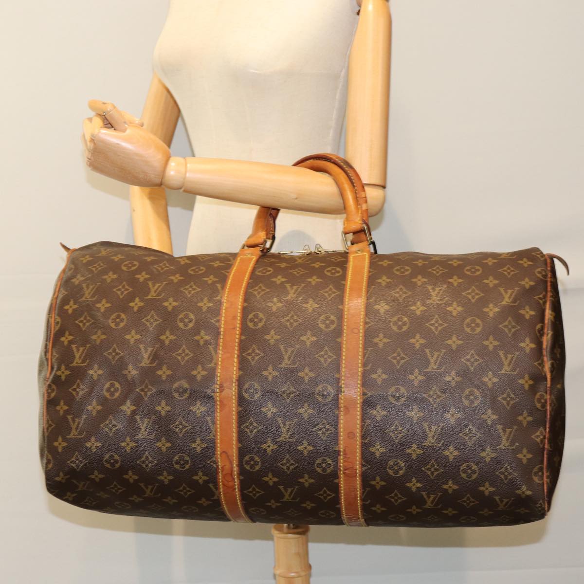 LOUIS VUITTON Monogram Keepall 55 Boston Bag M41424 LV 75920