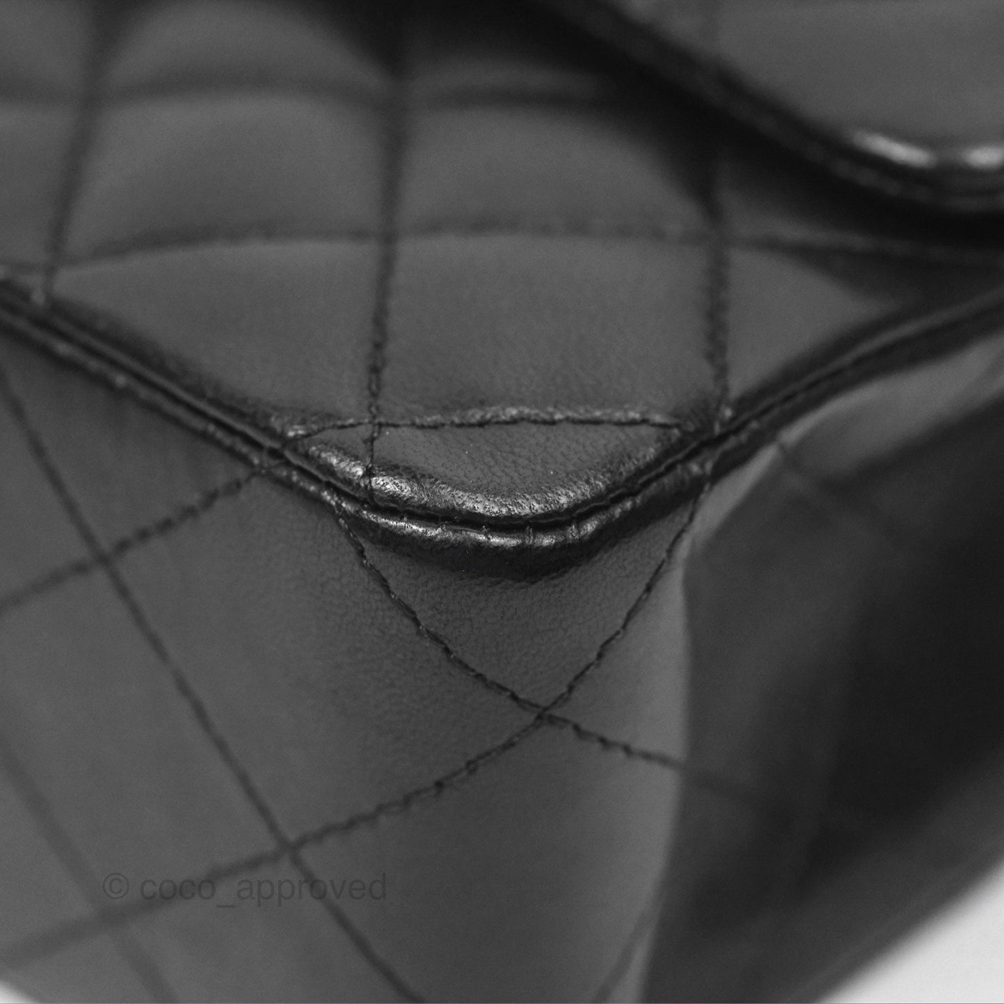 Chanel Classic M/L Medium Flap Quilted Black Lambskin Gold Hardware