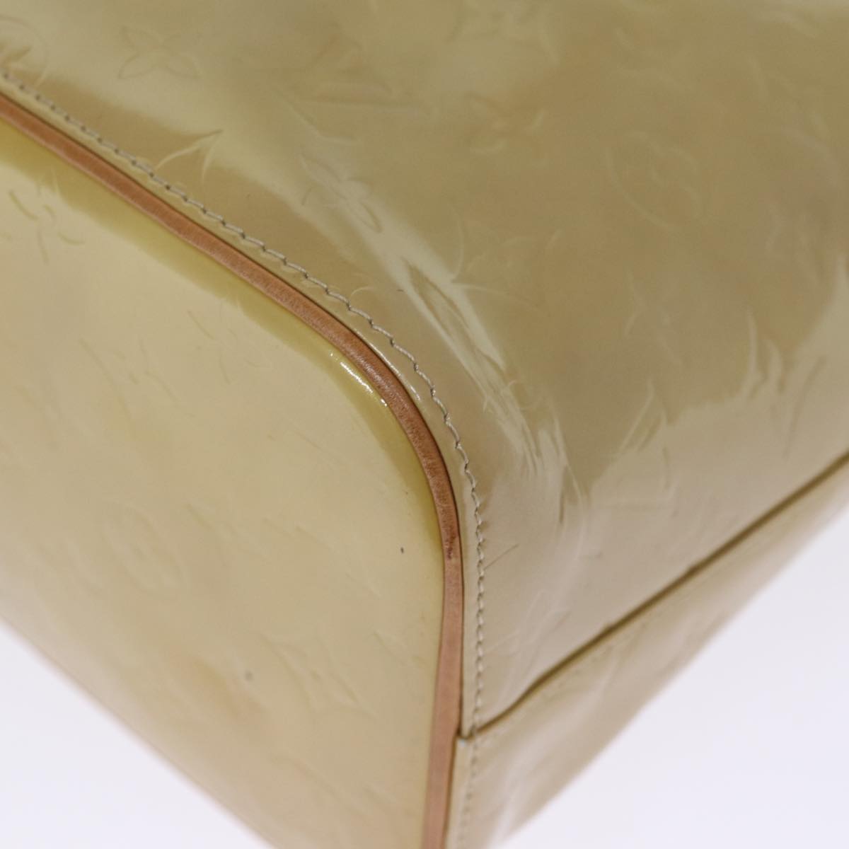 LOUIS VUITTON Monogram Vernis Houston Hand Bag Beige M91004 LV 75923