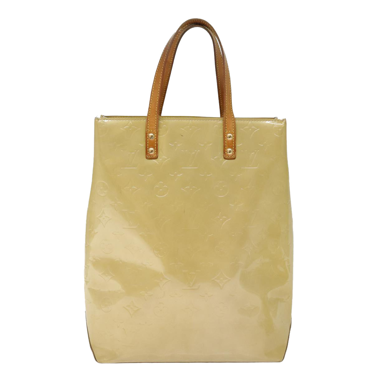 LOUIS VUITTON Monogram Vernis Reade MM Hand Bag Beige M91141 LV 75924