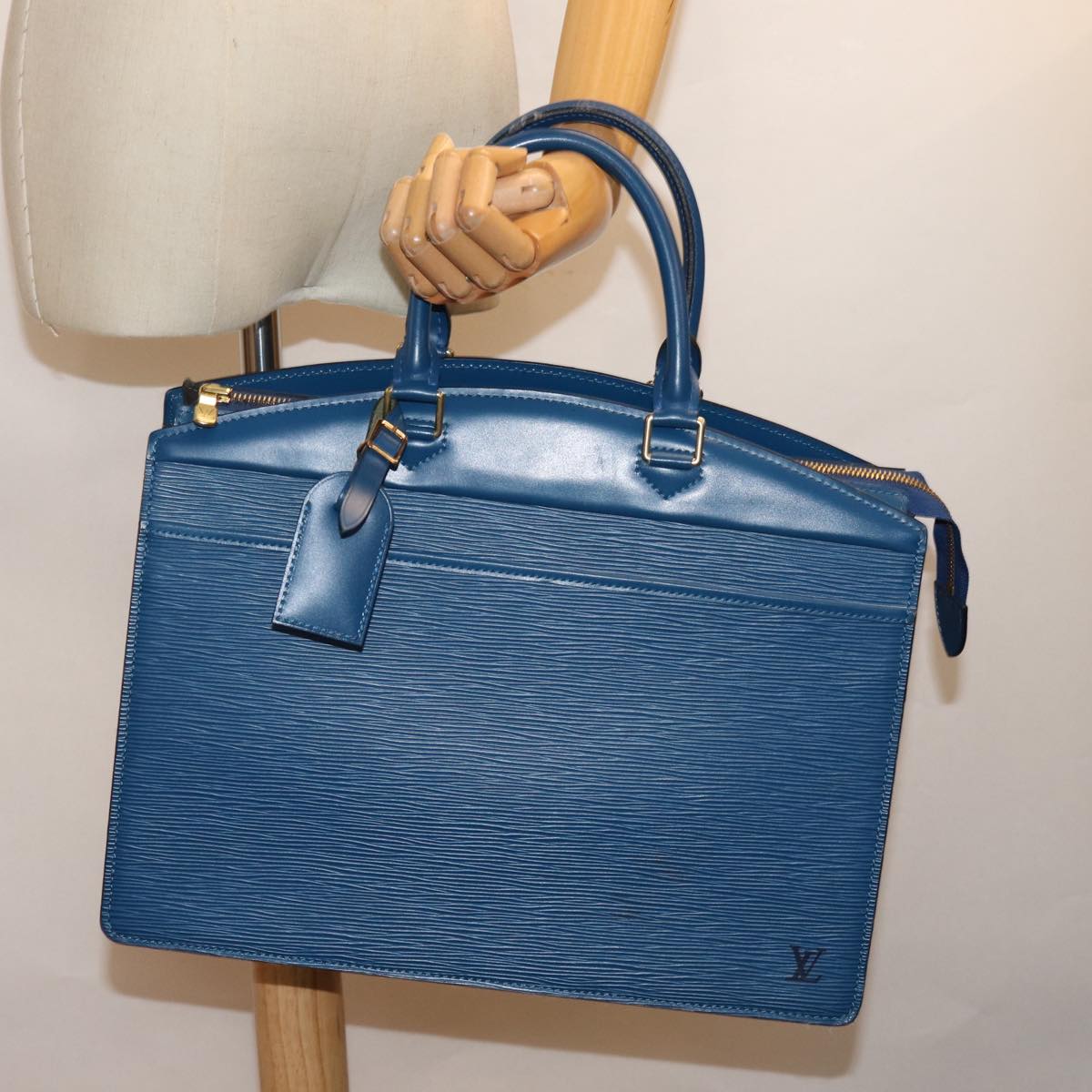 LOUIS VUITTON Epi Riviera Hand Bag Blue M48185 LV 75931