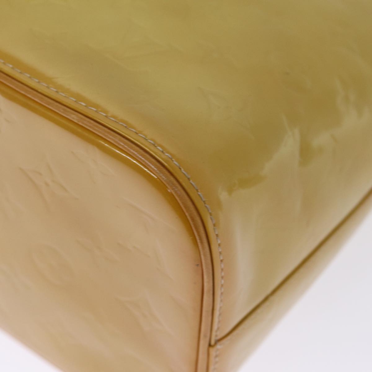 LOUIS VUITTON Monogram Vernis Houston Hand Bag Beige M91004 LV 75934