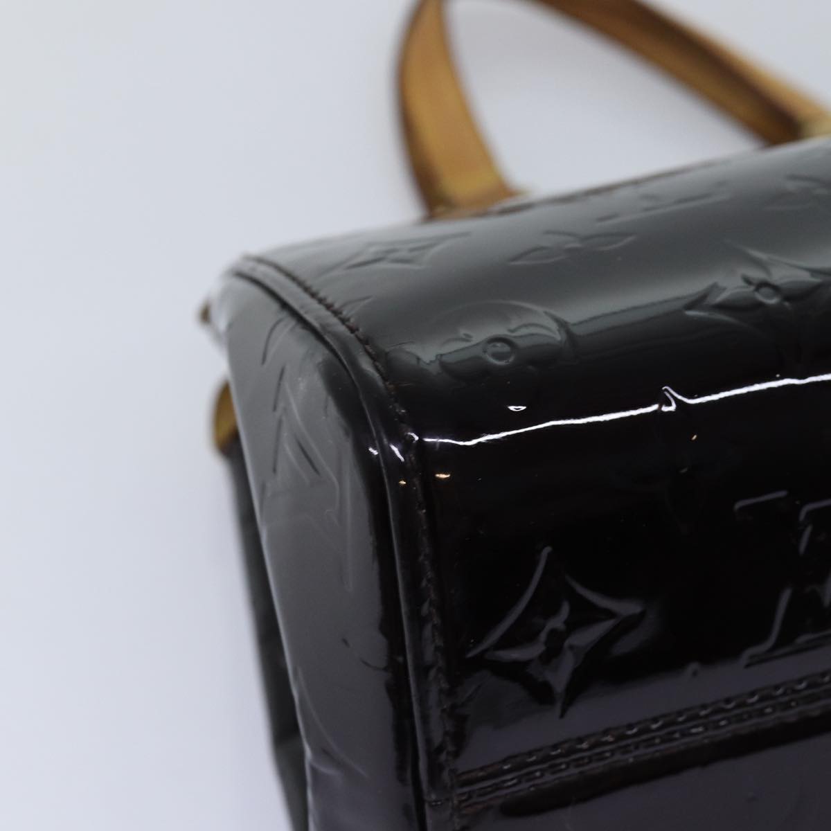 LOUIS VUITTON Monogram Vernis Brea PM Hand Bag Amarante M91622 LV 75936