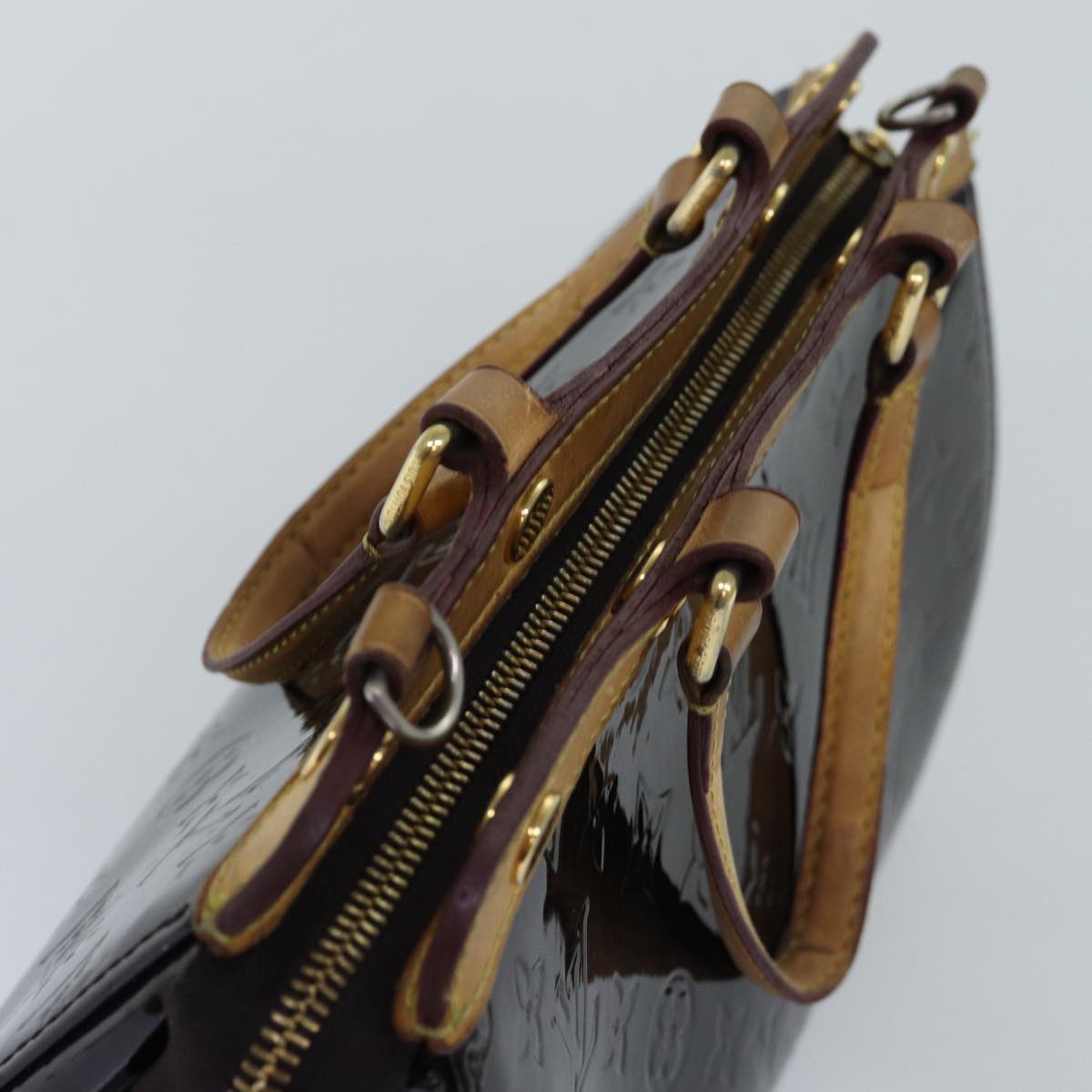 LOUIS VUITTON Monogram Vernis Brea PM Hand Bag Amarante M91622 LV 75936