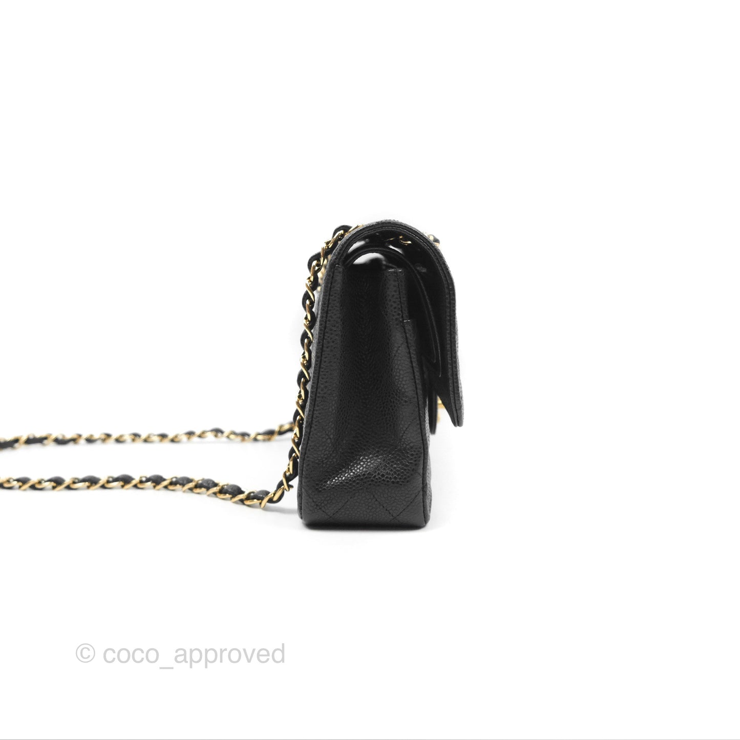 Chanel Classic M/L Medium Flap Quilted Black Caviar Gold Hardware