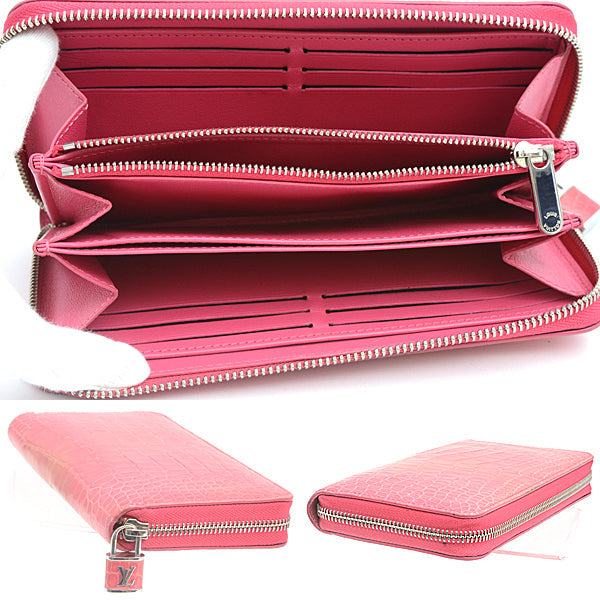 Louis Vuitton Crocodile Tourmaline Zippy Wallet Padlock N94136