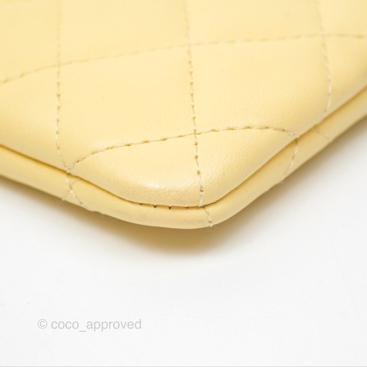 Chanel Quilted Mini O Case Yellow Lambskin Gold Hardware
