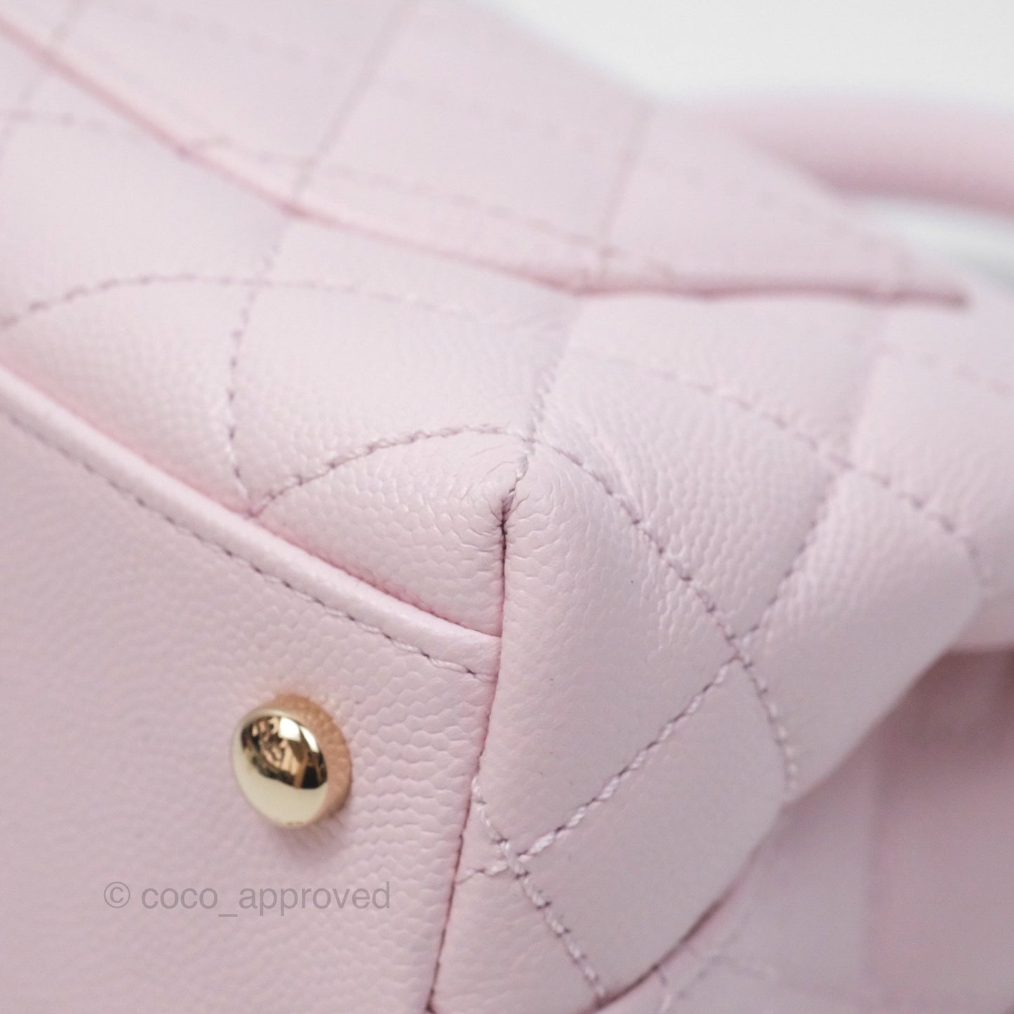 Chanel Mini Coco Handle Quilted Light Pink Caviar Gold Hardware