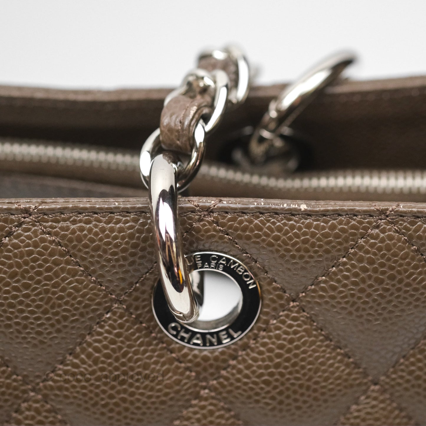 Chanel GST Chocolate Brown Caviar Silver Hardware