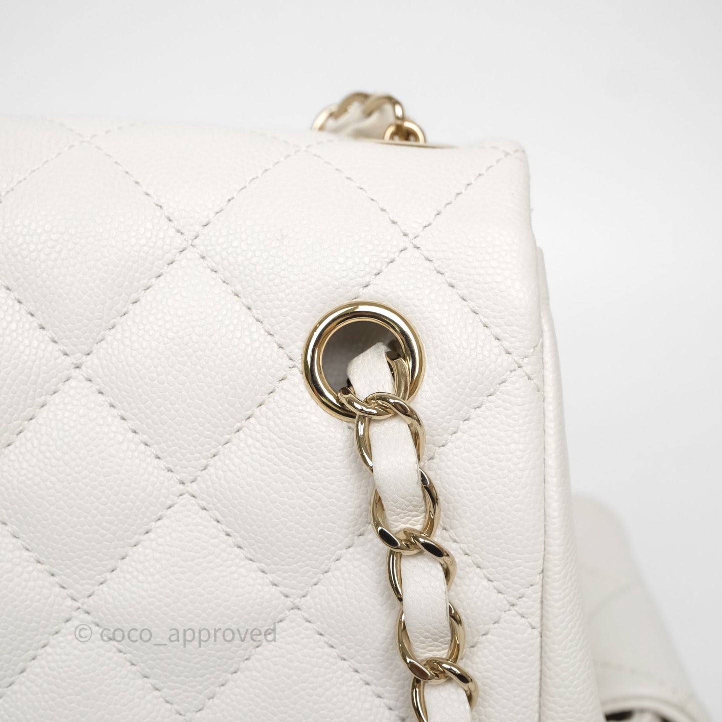 Chanel Duma Backpack White Caviar Gold Hardware 23K