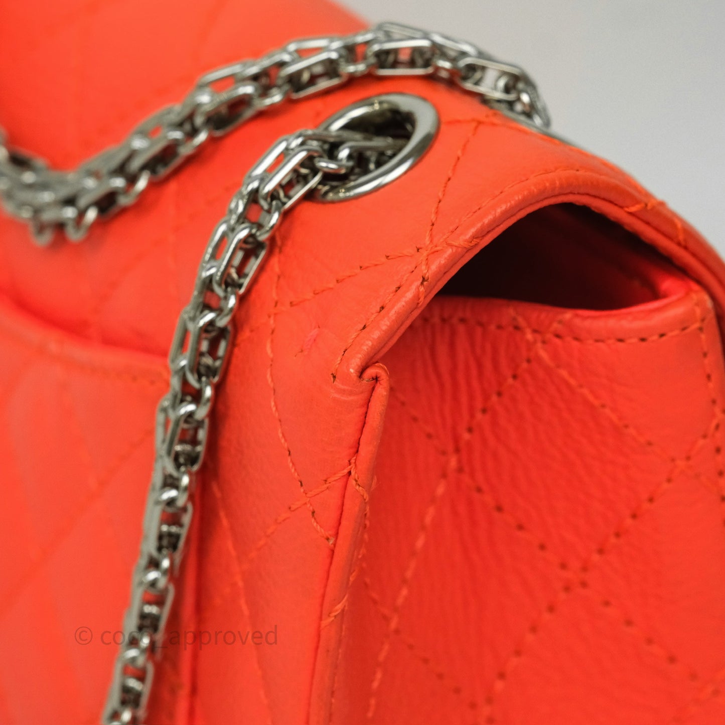 Chanel Mini Reissue 224 Tangerine Orange Goatskin Silver Hardware