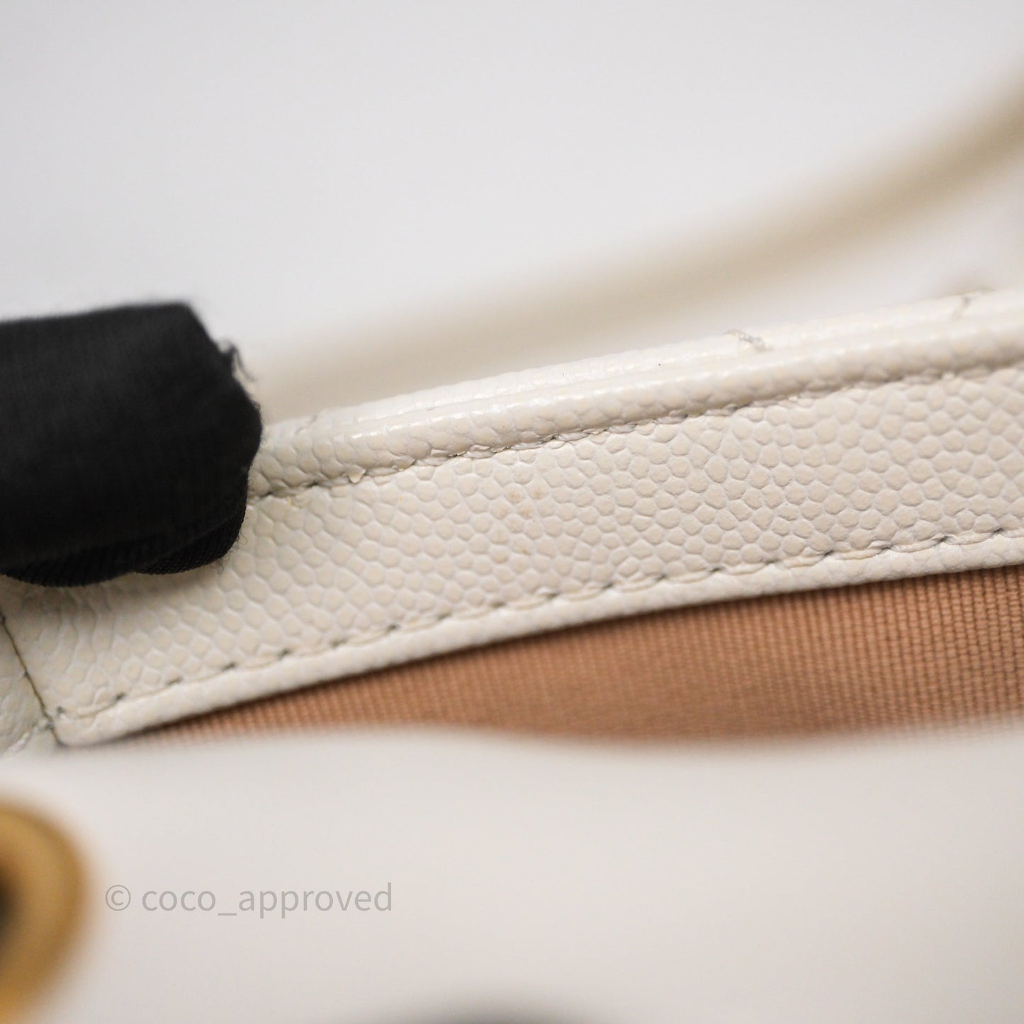 Chanel Mini Flap White Caviar Bag Double Chain Gold Hardware