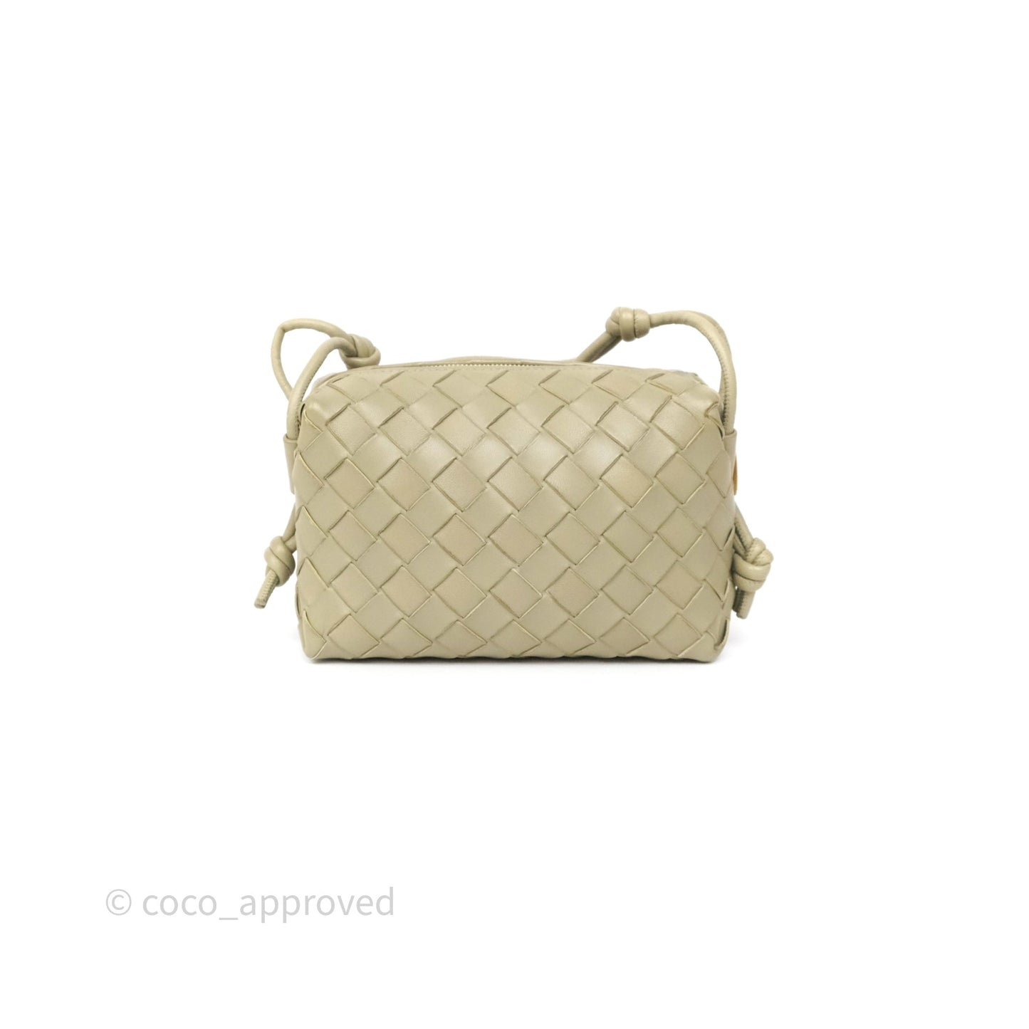 Bottega Veneta Loop Camera Bag Intrecciato Lambskin Travertine