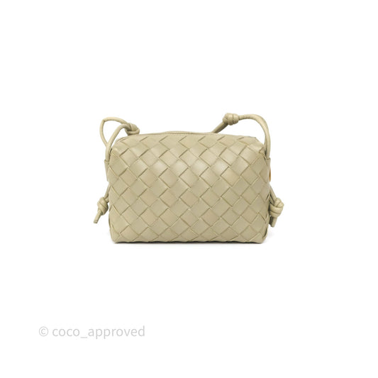 Bottega Veneta Loop Camera Bag Intrecciato Lambskin Travertine
