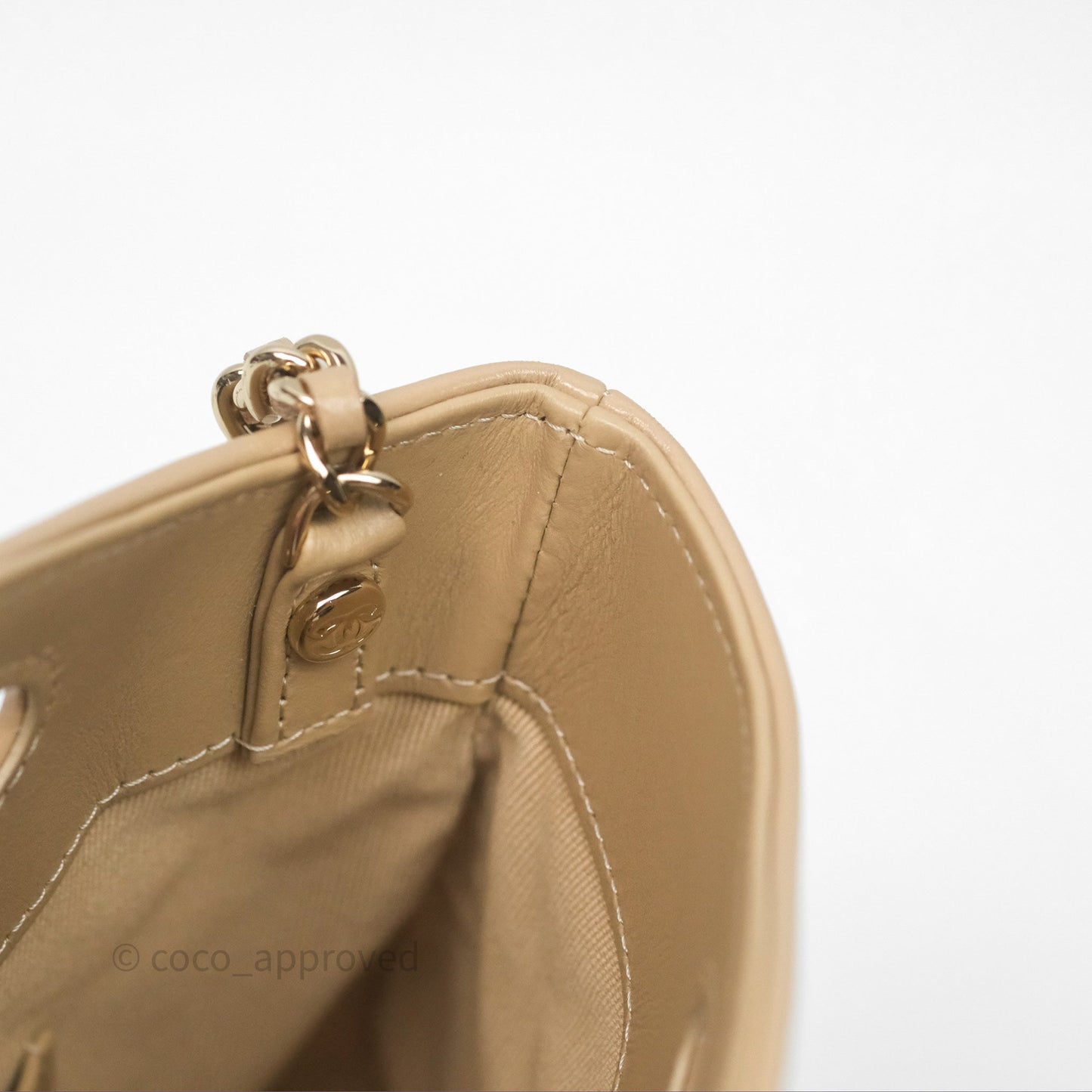 Chanel Nano 31 Beige Shiny Lambskin Gold Hardware